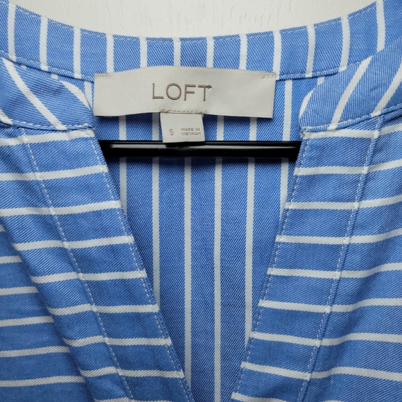 LOFT Blue Pinstripe Cotton Dress | LOFT Dress | Spring Dress | Size Small - Picture 6 of 9